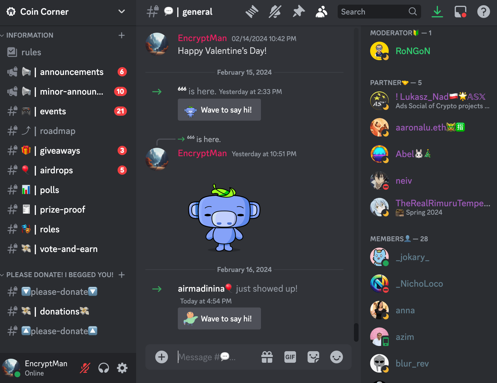 Coin corner discord server